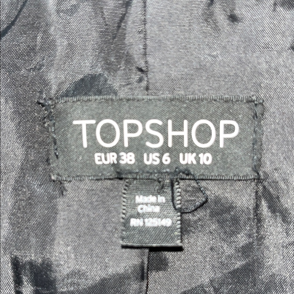 Topshop Black faux leather Moto Jacket - Picture 8 of 9